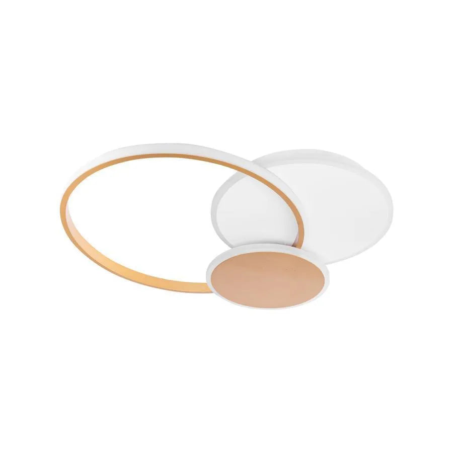 Lustra LED cu telecomanda KILLIAN 46W, 3 Cercuri, lumina Rece/Calda/Neutra 3000K/4000K/6000K, Dimabila, Auriu Alb