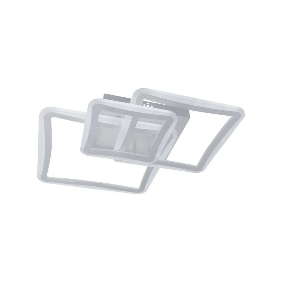 Lustra LED cu telecomanda FARYDA 120W, 3 Patrate, lumina Rece/Calda/Neutra, Dimabila, Alb