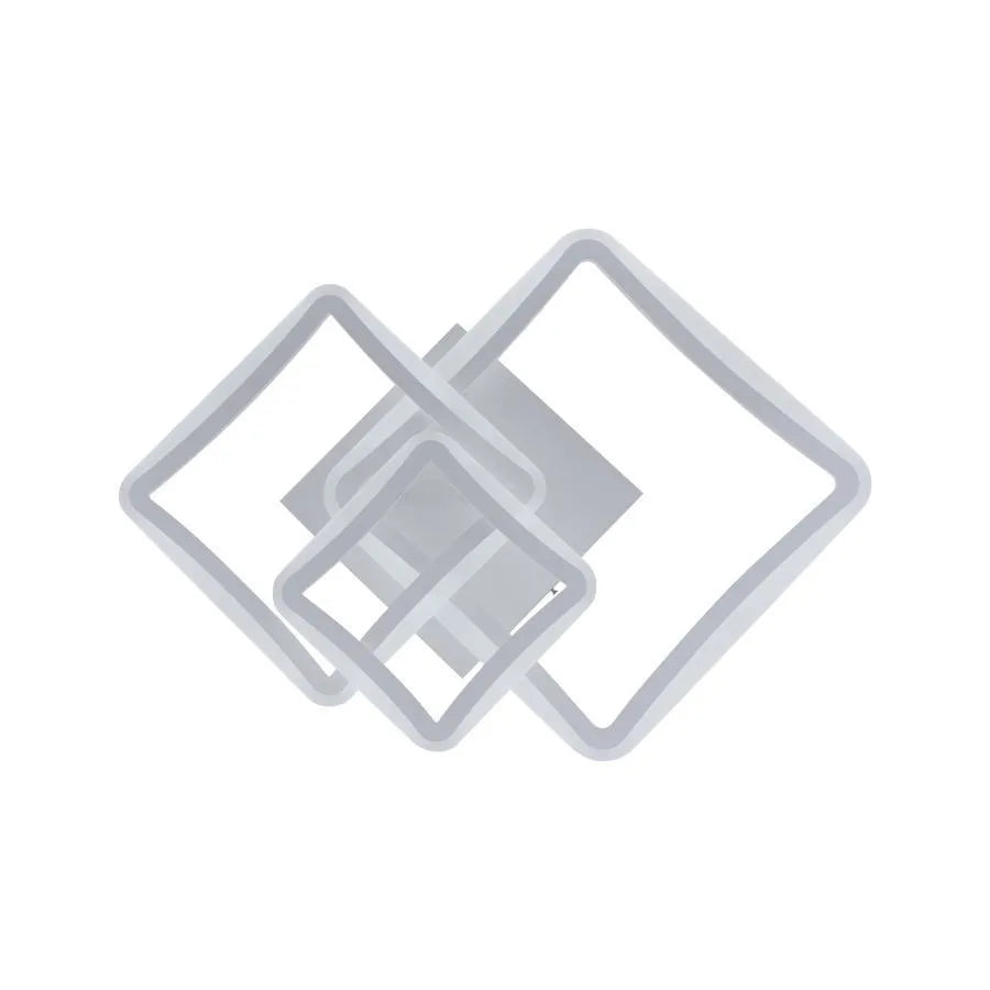 Lustra LED cu telecomanda FARYDA 120W, 3 Patrate, lumina Rece/Calda/Neutra, Dimabila, Alb