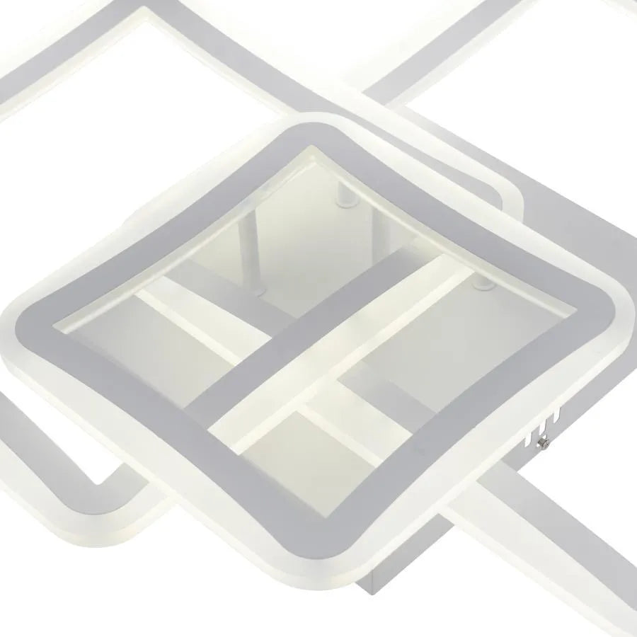 Lustra LED cu telecomanda FARYDA 120W, 3 Patrate, lumina Rece/Calda/Neutra, Dimabila, Alb