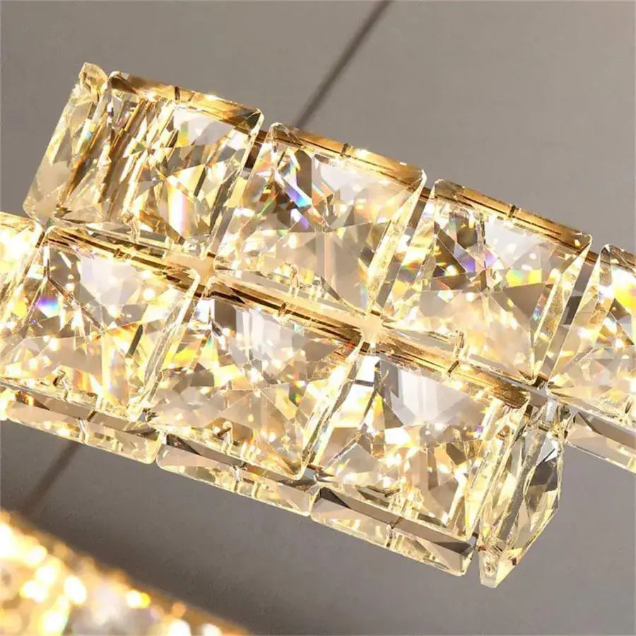 Lustra LED suspendata cu telecomanda si cristal MIA Yonca, 34W, 1 Cerc, lumina Rece/Calda/Neutra, Dimabila, Crom Lucios Lustre LED cu Telecomanda Default Title Alessandro Design