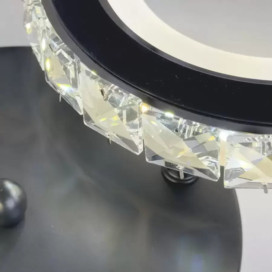 Lustra LED cu telecomanda si cristal NOVA ROTONDA RGB 145W, 6 Cercuri, lumina Rece/Calda/Neutra, Dimabila, Negru Lustre LED cu Telecomanda Default Title Alessandro Design