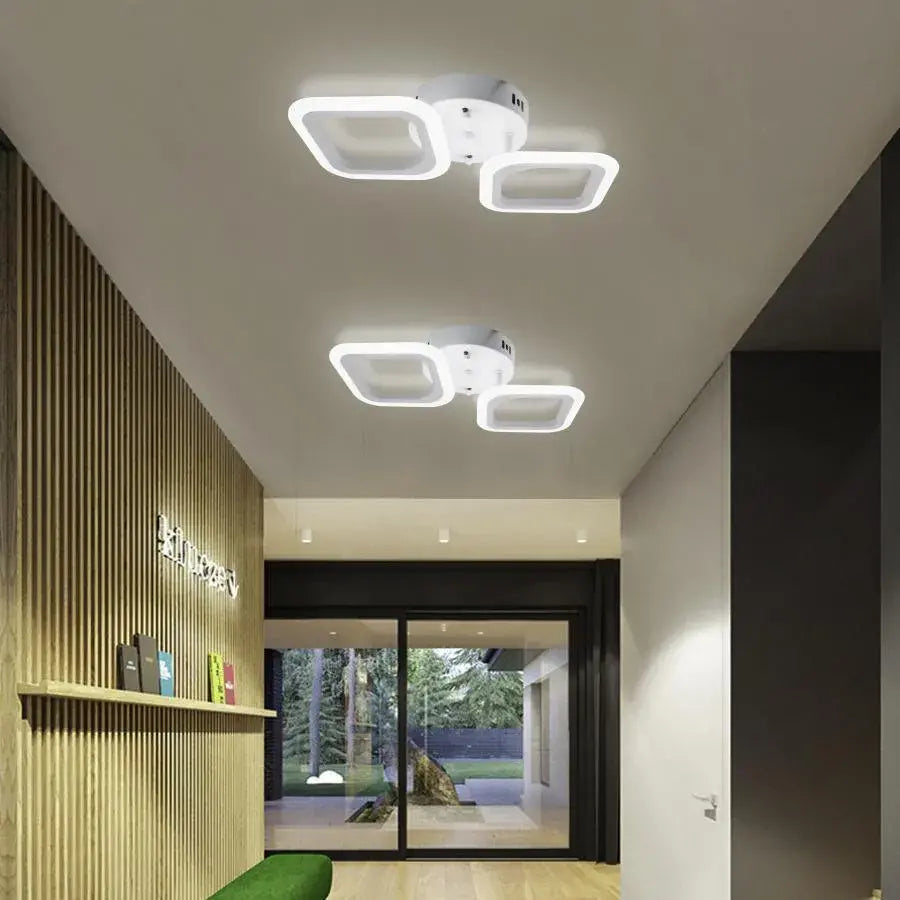 Lustra LED ERIKA 27W, 2 Patrate, lumina Neutra, Alb Lustre LED Aplicate Default Title Alessandro Design
