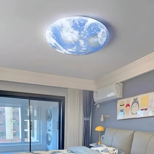 Lustra LED  EARTH 39W, Diametru 35cm, lumina Rece/Calda/Neutra, Albastru