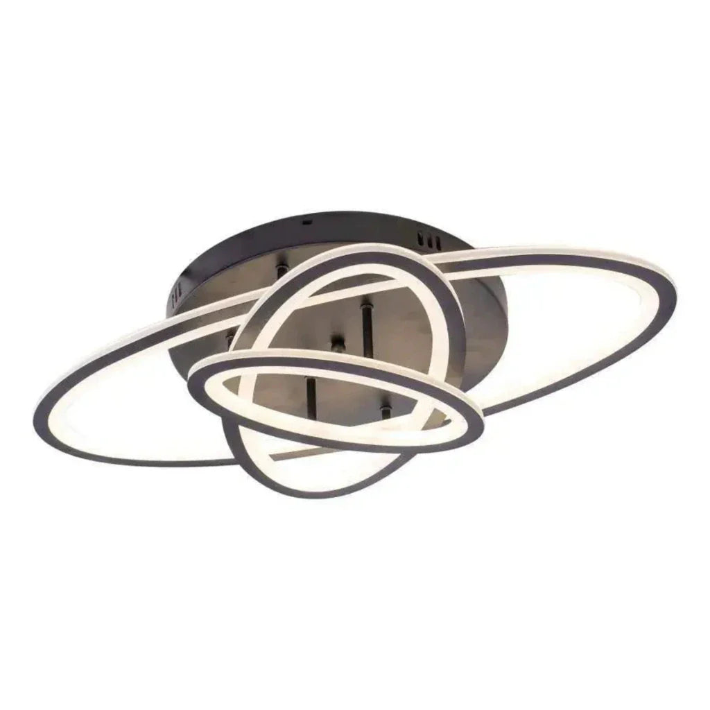 Lustra LED cu telecomanda TIANA 78W, 3 Elipse, lumina Rece/Calda/Neutra, Dimabila, Negru Lustre LED cu Telecomanda Default Title Alessandro Design