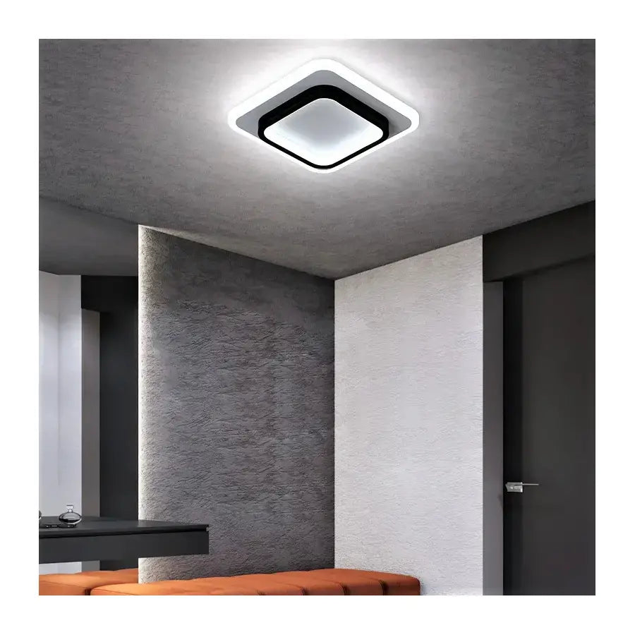 Lustra LED KHAI 20W, lumina Rece/Calda/Neutra , Alb Negru