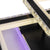Lustra LED NOVA Quadria cu Cristale, 3 Surse de Lumina, RGB, cu Telecomanda, 154W, Negru & Inox