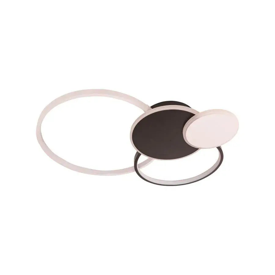 Lustra LED cu telecomanda KILLIAN 82W, 4 Cercuri, lumina Rece/Calda/Neutra, Dimabila, Negru Alb