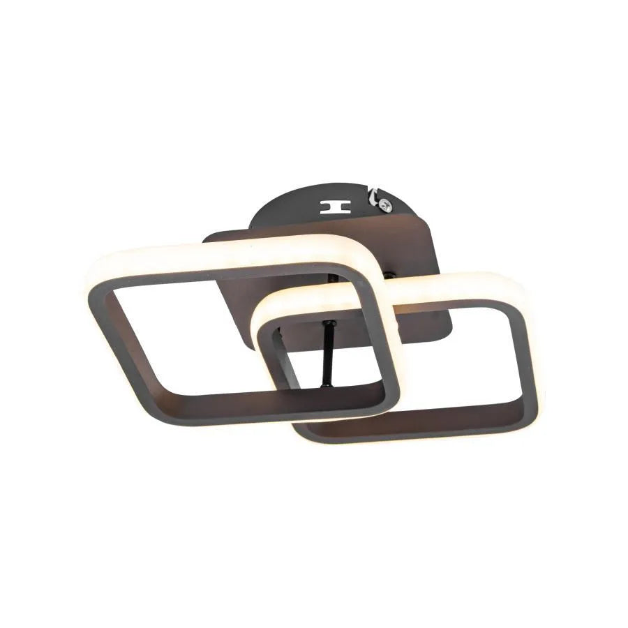 Lustra LED LILIA 24W, 2 Patrate, lumina Rece/Calda/Neutra, Maro