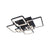Lustra LED cu Telecomanda, ELLA, 6 Patrate, 124W, Lumina Rece/Calda/Neutra, Dimabila, Negru