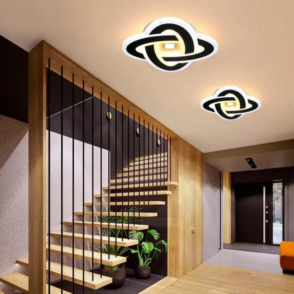 Lustra LED CRINELLA 44W, Diametru 23cm, lumina Rece/Calda/Neutra 3000K/4000K/6000K, Negru, Metal si Acril