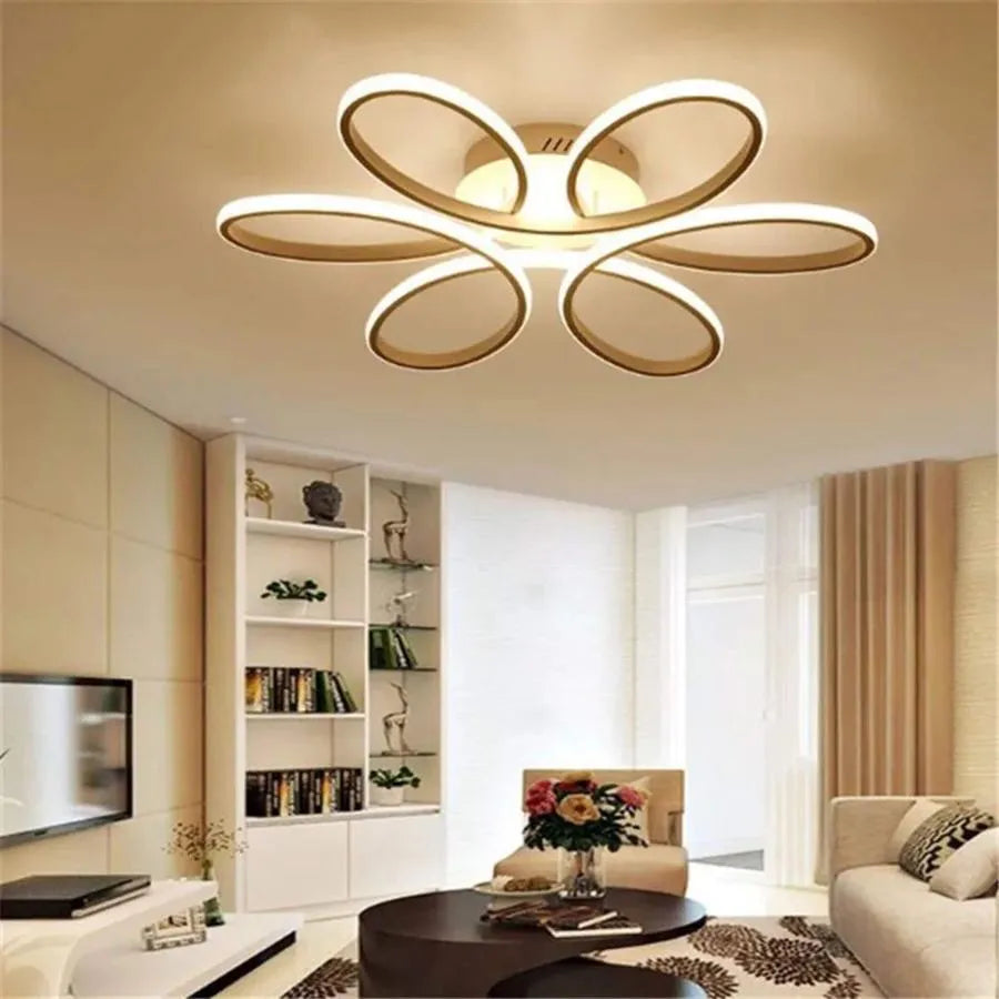Lustra LED cu telecomanda AYDA 116W, Ondulata, lumina Rece/Calda/Neutra, Dimabila, Alb