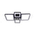 Lustra LED cu Telecomanda, ELLA, 4 Patrate, 88W, Lumina Rece/Calda/Neutra, Dimabila, Negru