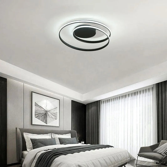 Lustra LED cu telecomanda VECTOR ARCADIA 56W, lumina Rece/Calda/Neutra, Dimabila, Negru