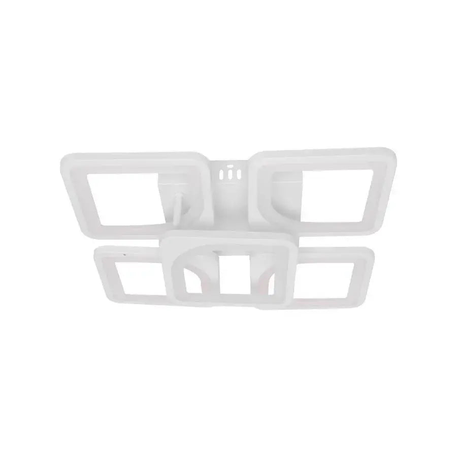 Lustra LED cu telecomanda FELY 80W, 5 Patrate, lumina Rece/Calda/Neutra, Dimabila, Alb