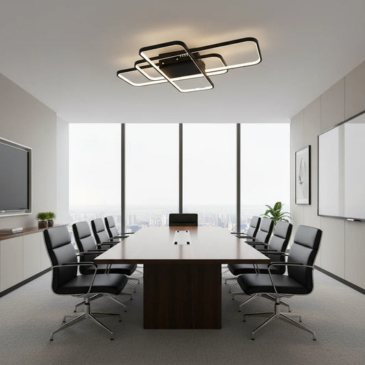 Lustra LED IANUSIS cu telecomanda 95W, 3 Elemente, lumina Rece/Calda/Neutra, Dimabila, Negru Lustre LED cu Telecomanda Default Title Alessandro Design