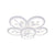 Lustra LED cu telecomanda si cristal DAISY 72W, 6 Elemente, lumina Rece/Calda/Neutra, Dimabila, Alb