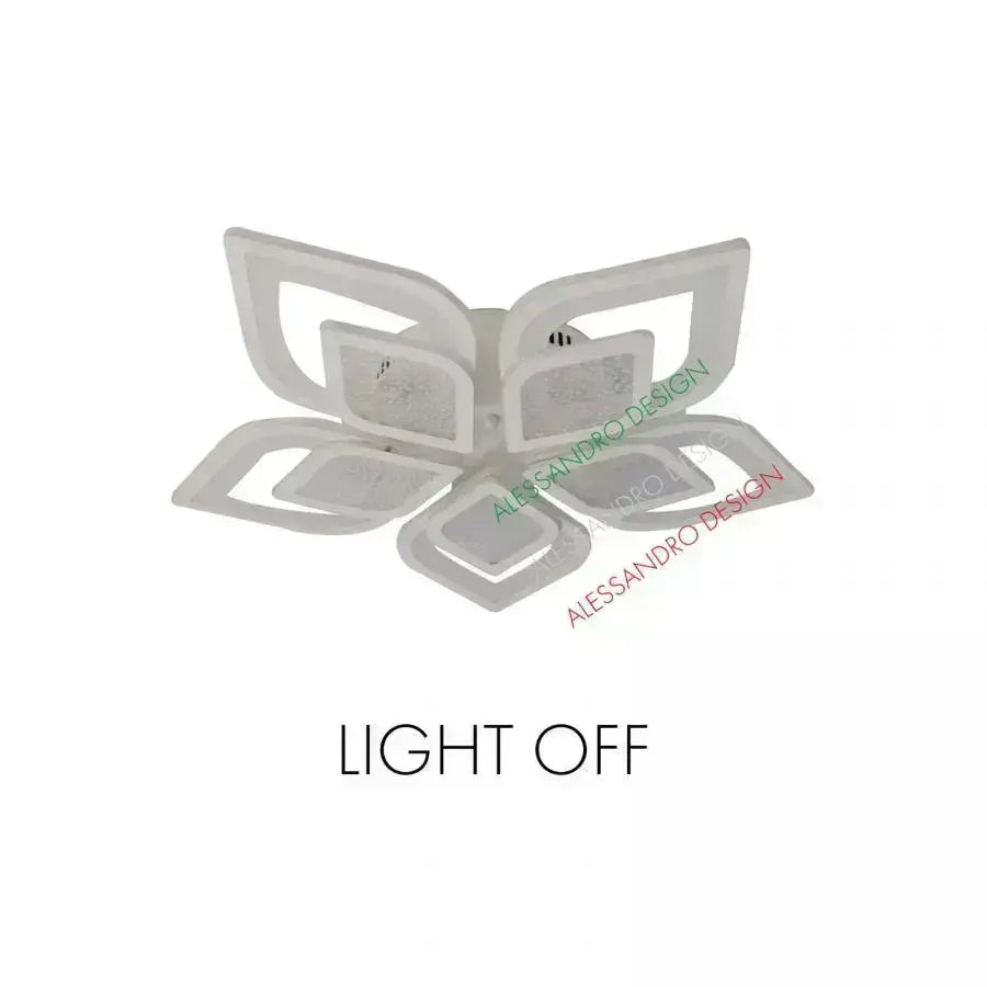 Lustra LED cu telecomanda DALIA 170W, 5 Petale, lumina Rece/Calda/Neutra, Dimabila, Alb