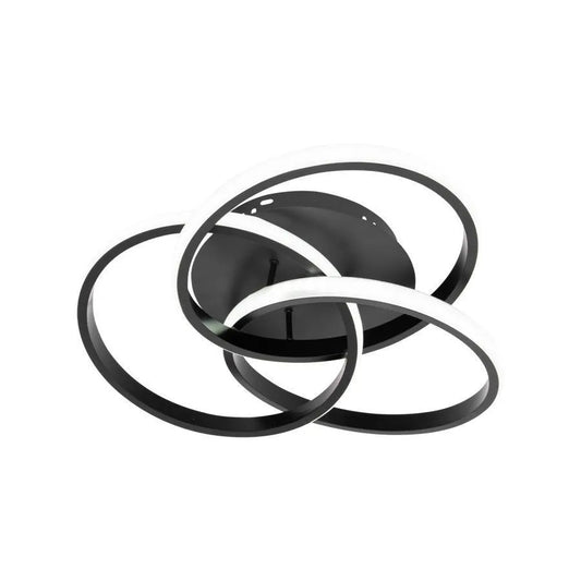 Lustra LED cu telecomanda VECTOR VORTEX 96W, 3 Elemente, lumina Rece/Calda/Neutra, Dimabila, Negru