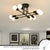 Lustra Modernist Octa 8, 8x E27, Negru, Design Modern