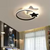 Lustra LED cu telecomanda SANDRINA, 106W,  lumina Rece/Calda/Neutra, Dimabila, Negru Alb