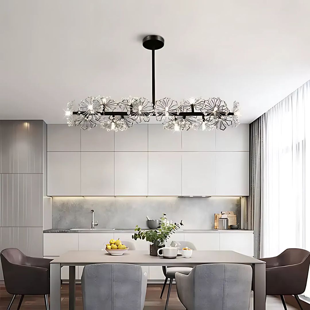 Candelabru Cristal PETERHOF Regalis 15x G4, Lungime 120cm, Negru Candelabre Cristal Default Title Alessandro Design