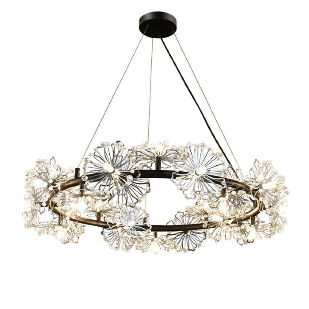 Candelabru Cristal PETERHOF Magno, Diametru 62cm, 20X G4, Negru, Inaltime Reglabila Candelabre Cristal Default Title Alessandro Design