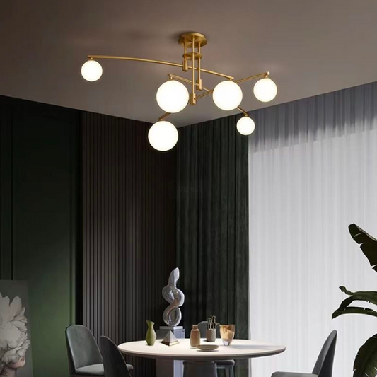 Lustra cu Abajur Rotund, PENTHOUSE Dome, 6x G9, Auriu, Metal Lustre Moderne Default Title Alessandro Design