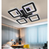 Lustra LED cu telecomanda LEILA, 79W, 4 Patrate, lumina Rece/Calda/Neutra, Dimabila, Negru
