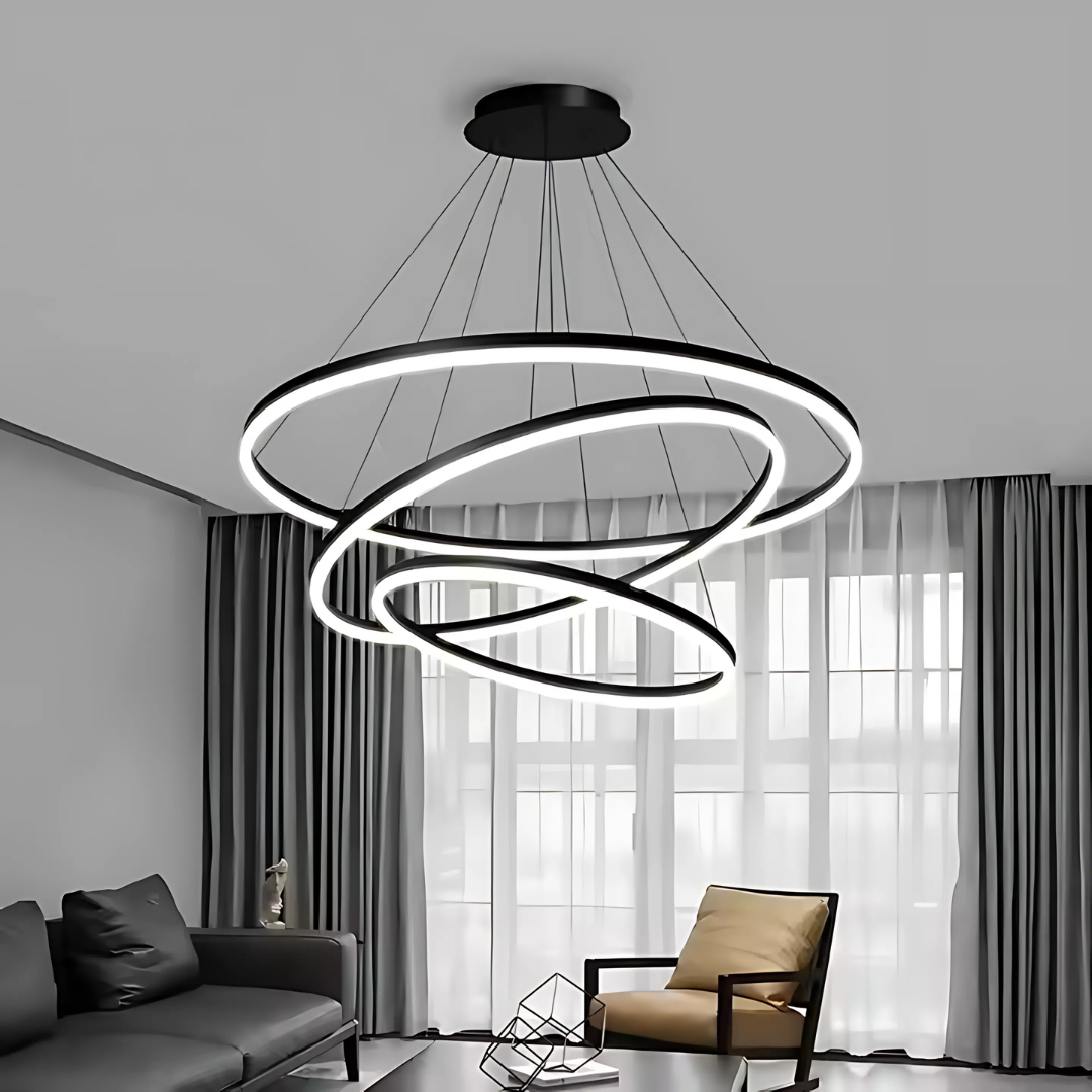 Lustra LED suspendata PAGANO 46W, 4000K, 30x40x49cm, Negru, Inaltime Reglabila