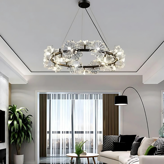 Candelabru Cristal PETERHOF Magno, Diametru 62cm, 20X G4, Negru, Inaltime Reglabila Candelabre Cristal Default Title Alessandro Design
