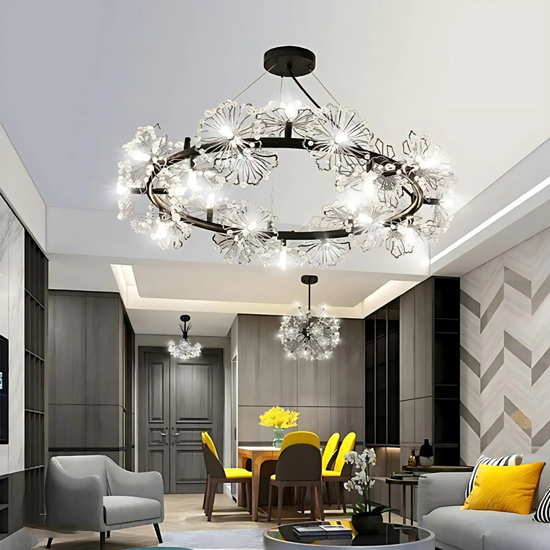 Candelabru Cristal PETERHOF Magno, Diametru 62cm, 20X G4, Negru, Inaltime Reglabila Candelabre Cristal Default Title Alessandro Design