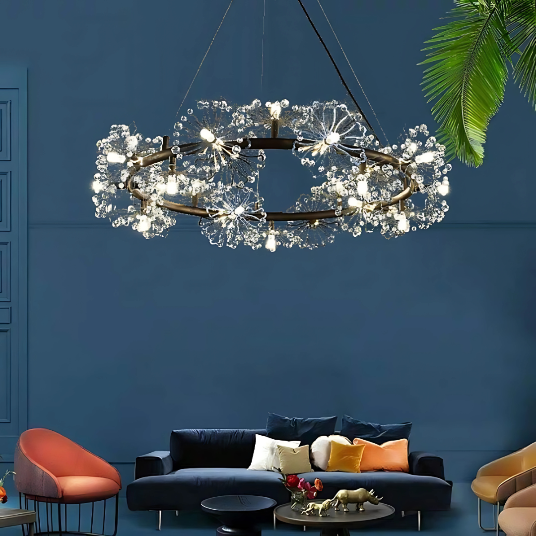 Candelabru Cristal PETERHOF Magno, Diametru 62cm, 25XG4, Negru, Inaltime Reglabila