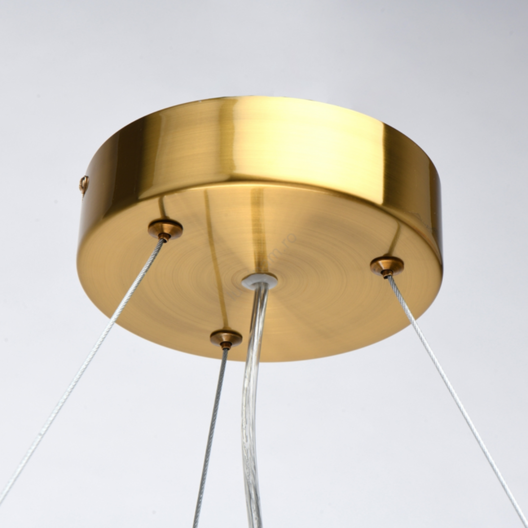 Candelabru Cristal ALHAMBRA Supremo, LED, 160W, Diametru 80cm, Lumina Calda/Rece/Neutra, Dimabil, Inaltime Reglabila, Auriu