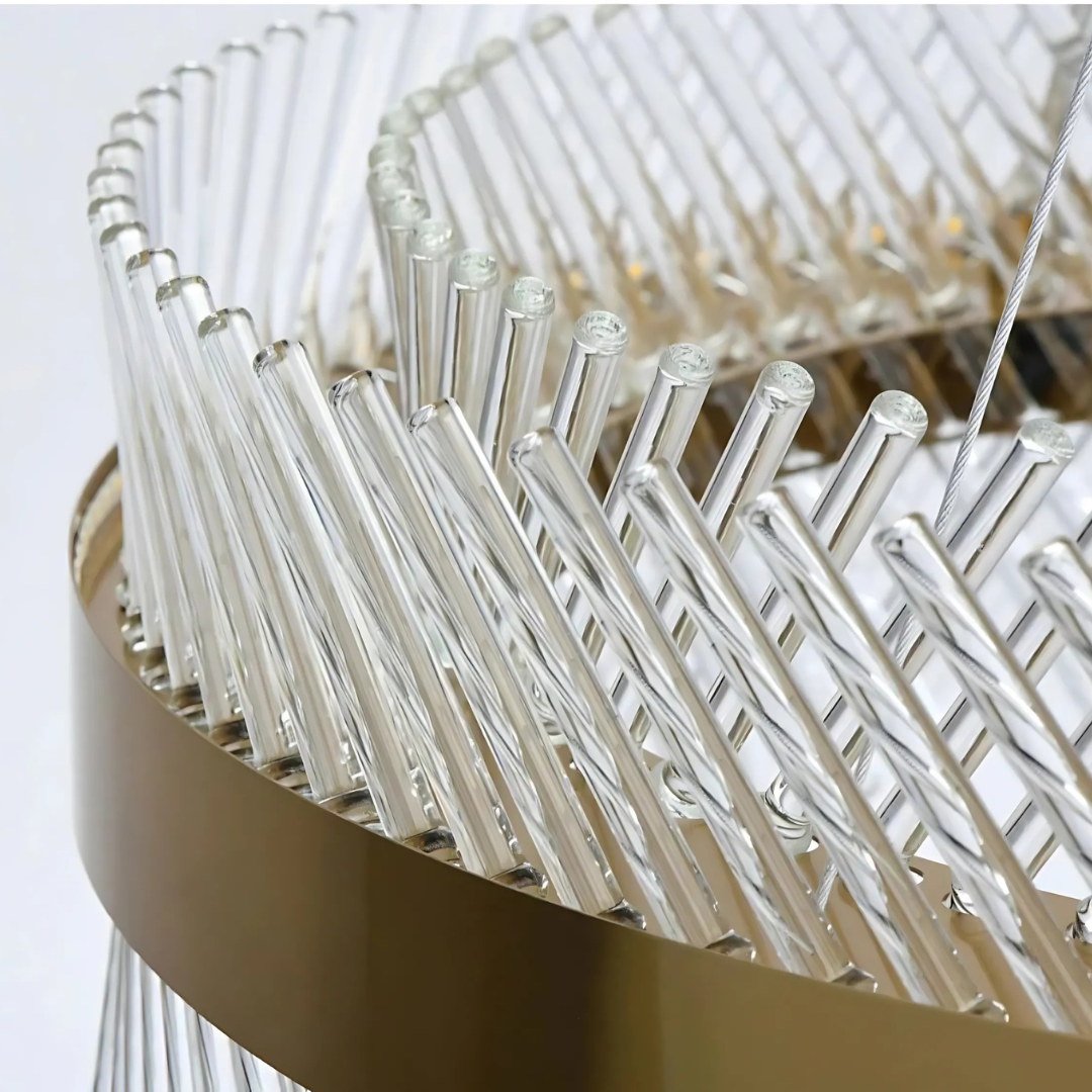 Candelabru Cristal ALHAMBRA Supremo, LED, 160W, Diametru 80cm, Lumina Calda/Rece/Neutra, Dimabil, Inaltime Reglabila, Auriu