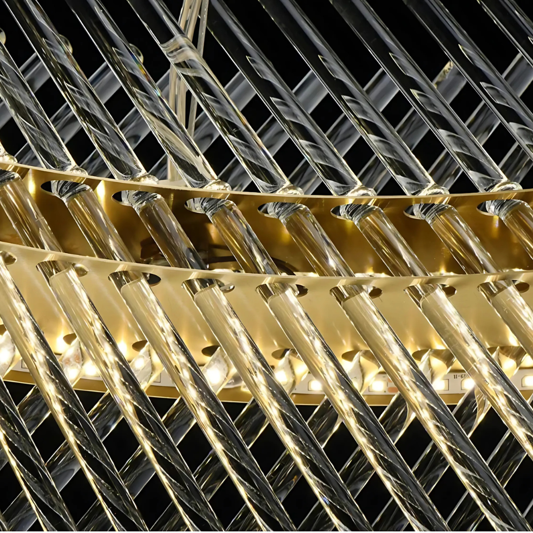 Candelabru Cristal ALHAMBRA Supremo, LED, 160W, Diametru 80cm, Lumina Calda/Rece/Neutra, Dimabil, Inaltime Reglabila, Auriu