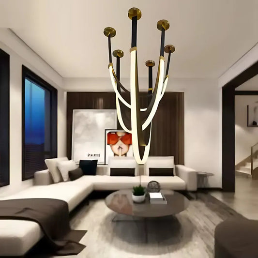 Candelabru Modern, LED, ARIA Largo, 36W, lumina Calda, Negru