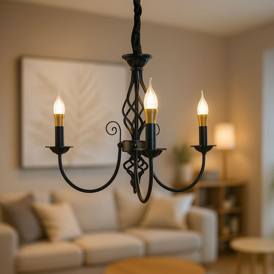 Lustra VINTAGE, tip Pendul cu brate, ANJOU, Circulara, 3xE14, Metal, Negru Lustre Vintage Default Title Alessandro Design