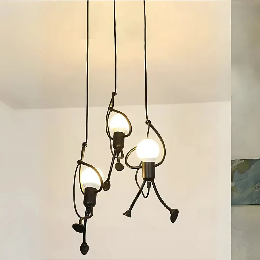Lustra MODERNA, tip Pendul, FUNTASIA, Figurina, 3xE27, Inaltime Reglabila, Negru