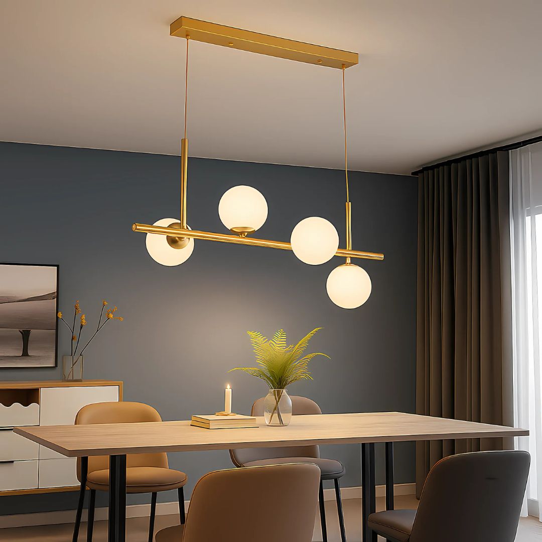 Lustra cu bec moderna LOFT Pavilion, 4x G9, Auriu, Metal, Inaltime Reglabila Lustre Moderne Default Title Alessandro Design