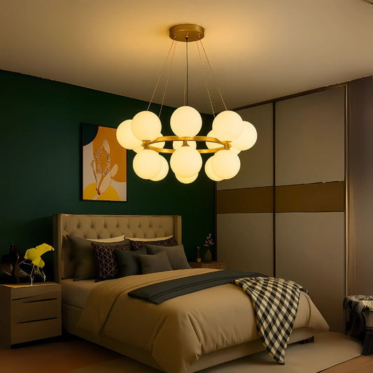 Lustra LOFT Chamber, 15x G9, Alb Auriu, Metal, Inaltime Reglabila, Modern Lustre Moderne Default Title Alessandro Design
