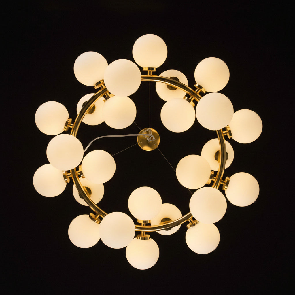 Lustra LOFT Chamber, 25x G9, Alb Auriu, Metal, Inaltime Reglabila, Modern Lustre Moderne Default Title Alessandro Design