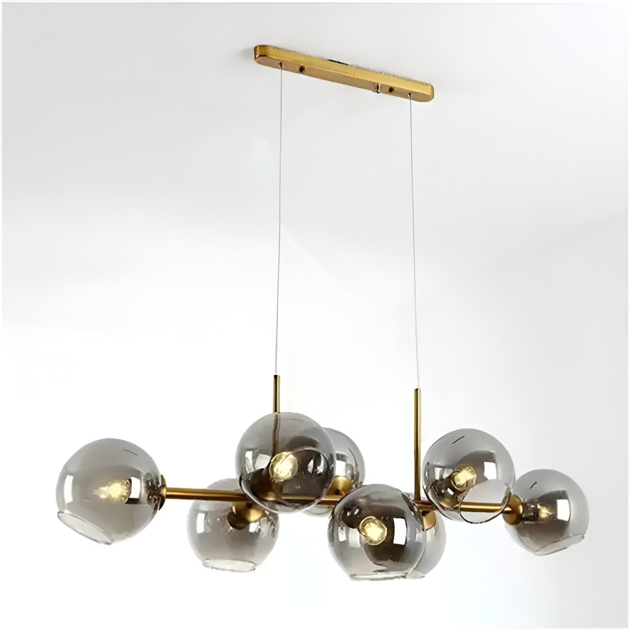 Lustra cu Abajur Rotund, MODEST Grand, 8xE27, Auriu, Metal