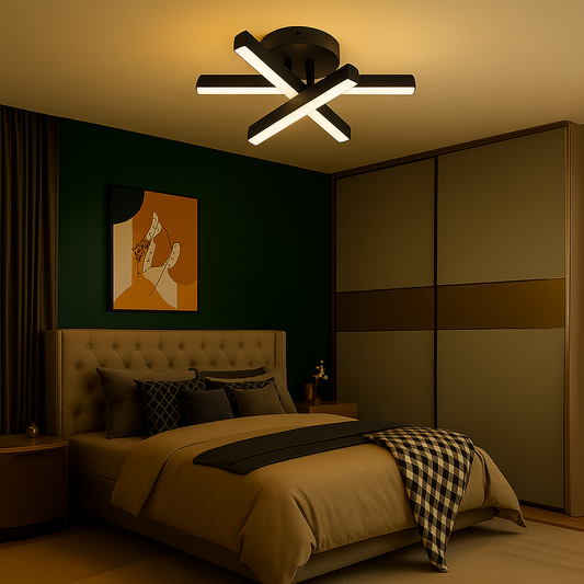 Lustra LED Diego, 26W, Negru, Metal, Lumina Rece/Calda/Neutra Lustre LED Default Title Alessandro Design