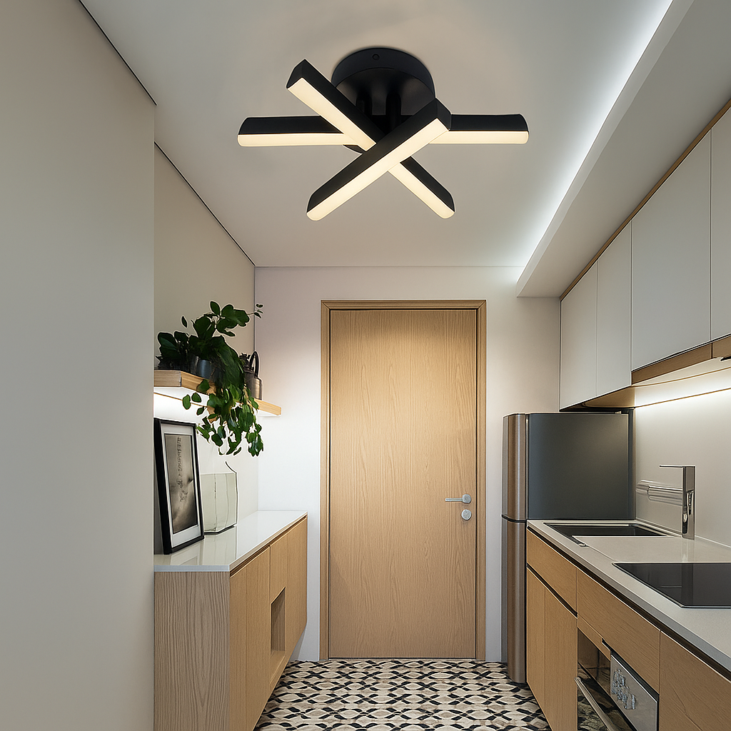 Lustra LED Diego, 26W, Negru, Metal, Lumina Rece/Calda/Neutra Lustre LED Default Title Alessandro Design