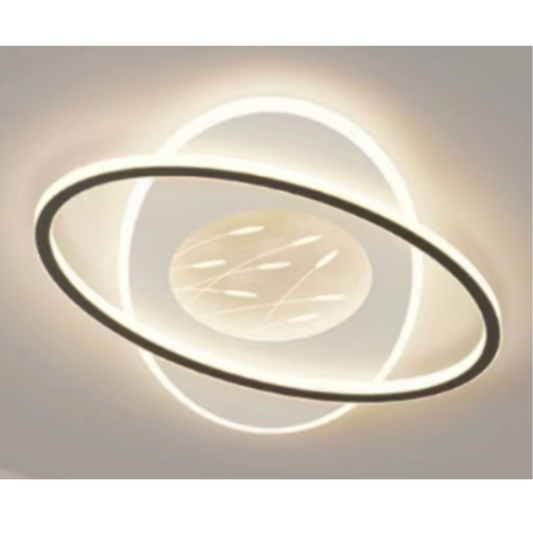 Lustra LED cu telecomanda VOLTA 96W, Ovala, lumina Rece/Calda/Neutra, Dimabila, Negru Lustre LED cu Telecomanda Default Title Alessandro Design