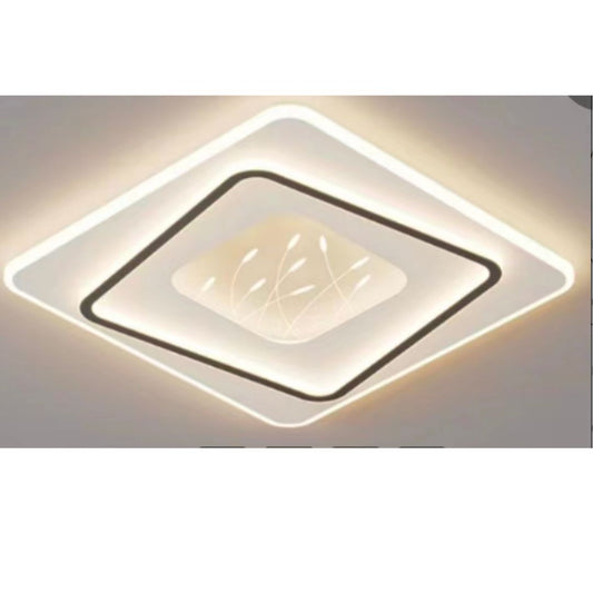 Lustra LED cu telecomanda LINEA 125W, Patrata, lumina Rece/Calda/Neutra, Dimabila, Negru