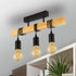 Lustra Timber Trio, 3xE27, Negru, Lemn