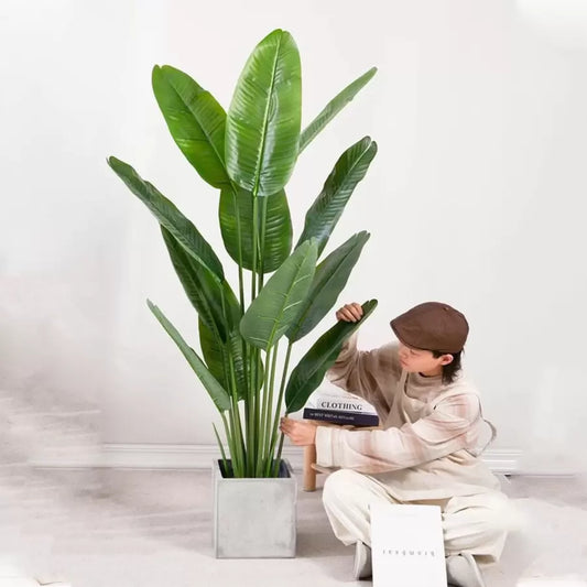 Planta Artificiala Pasarea Paradisului (Strelitzia Nicolai), 11 Frunze, fara Ghiveci, 160cm Verde Plante Artificiale Interioare Default Title Alessandro Design