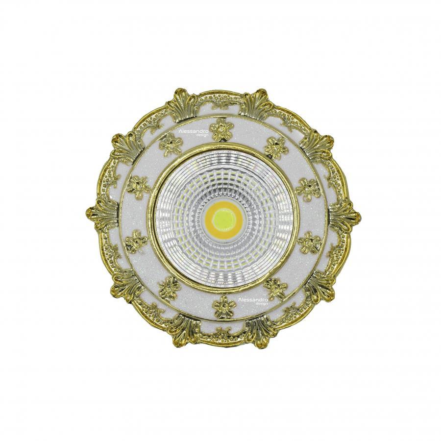 Spot LED, 6W, 3000K/4000K/6000K, Ceramica si Sticla, Auriu cu Alb, IP20, S044